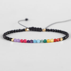 12 Constellation Lucky Stone 3MM Seven Chakra Bracelet