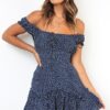Floral Dress - Tube top shoulder dress