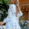 Printed Skirt Rustic Wrap Bust Commuter Fashion Dress