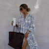 Autumn Casual Print Vacation Loose Dress
