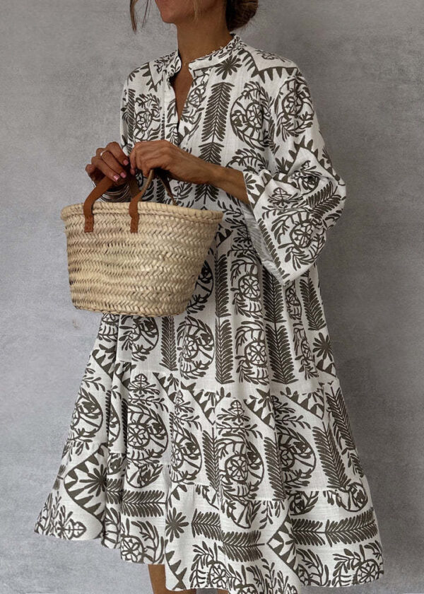Autumn Casual Print Vacation Loose Dress