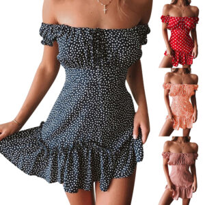 Floral Dress - Tube top shoulder dress