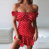 Floral Dress - Tube top shoulder dress