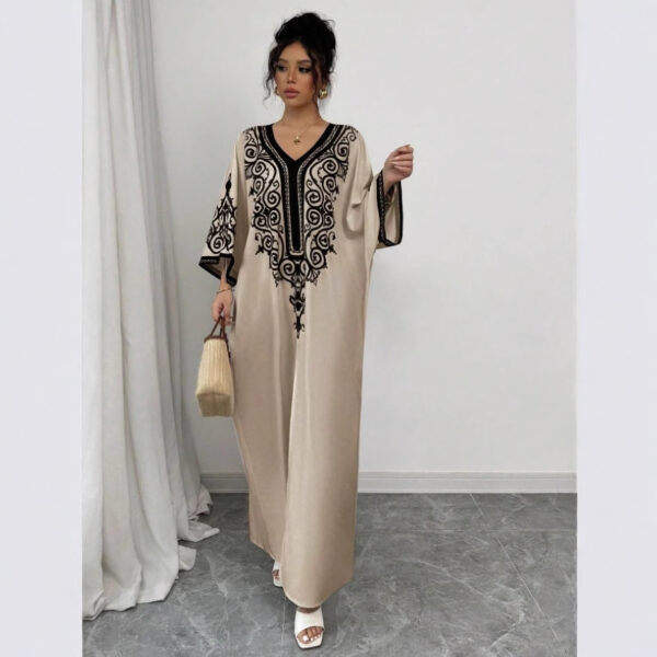 V-neck Positioning Flower Loose Printed Dress