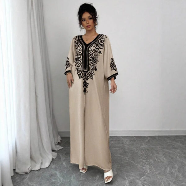 V-neck Positioning Flower Loose Printed Dress