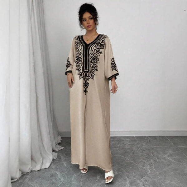 V-neck Positioning Flower Loose Printed Dress