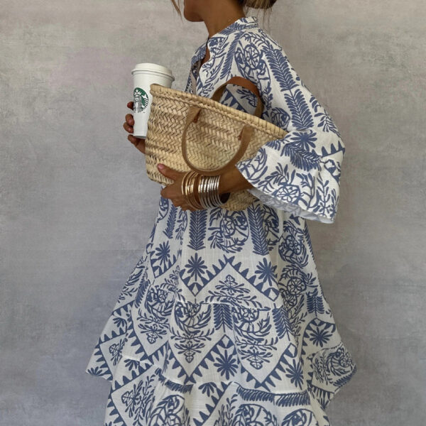 Autumn Casual Print Vacation Loose Dress
