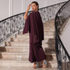 Embroidered Slim Bat Sleeve Sheath Dress