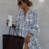 Autumn Casual Print Vacation Loose Dress