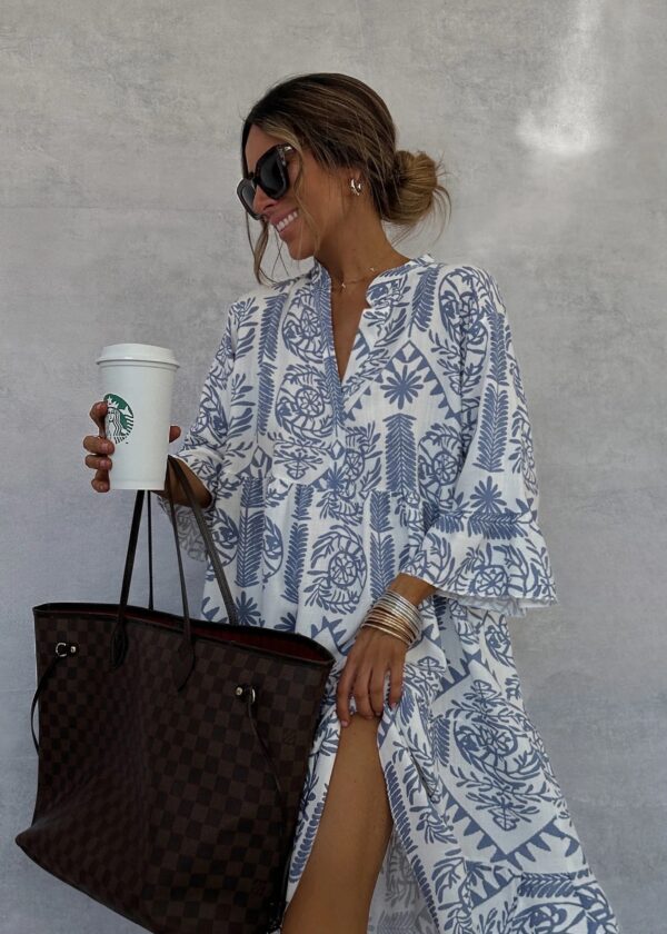 Autumn Casual Print Vacation Loose Dress